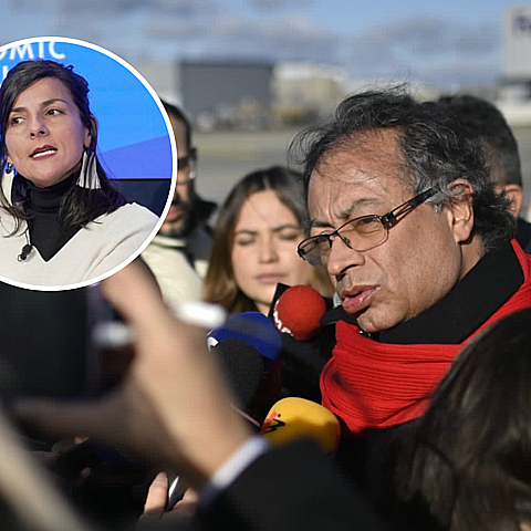 El presidente de Colombia, Gustavo Petro, y la ministra de Minas Irene Vélez