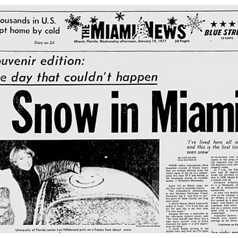 19 de enero de 1977 -El día que cayó nieve en Miami