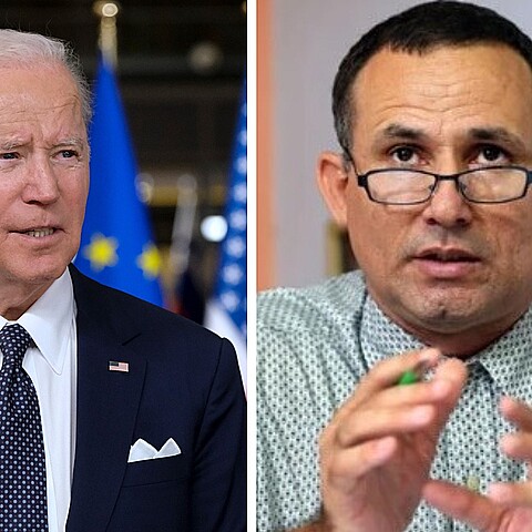 Joe Biden, presidente de EE. UU. y José Daniel Ferrer, líder de la Unión Patriótica de Cuba (Unpacu)