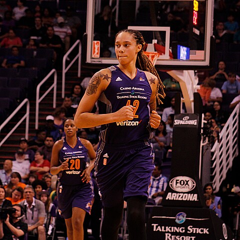 Brittney Griner center for Phoenix Mercury at Talking Stick Resort Arena in Phoenix,AZ USA May 23, 2017