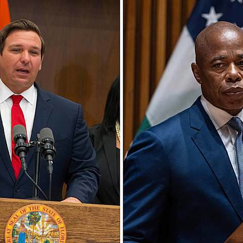 Florida Governor Ron DeSantis and New York City Mayor Eric Adams