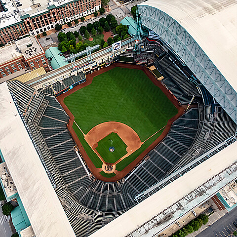 Home stadium of the Houston Astros of Major League Baseball (MLB)
