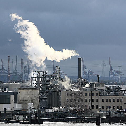Stock photo of industrial facilities and smokestacks