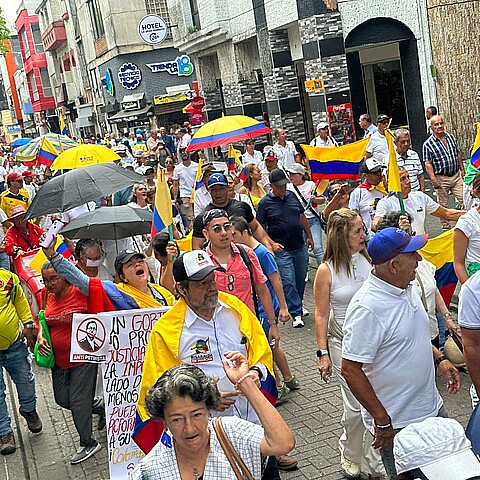 Marchas antigubernamentales el 15 de febrero 2023 en Pereira (Colombia)