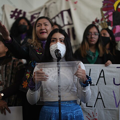 La saxofonista mexicana se presenta en la Asamblea mexicana para reclamar sus derechos 