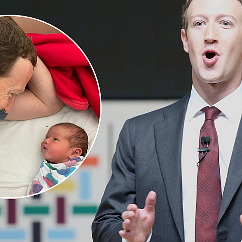 El magnate de Facebook compartió las imágenes de su hija recién nacida