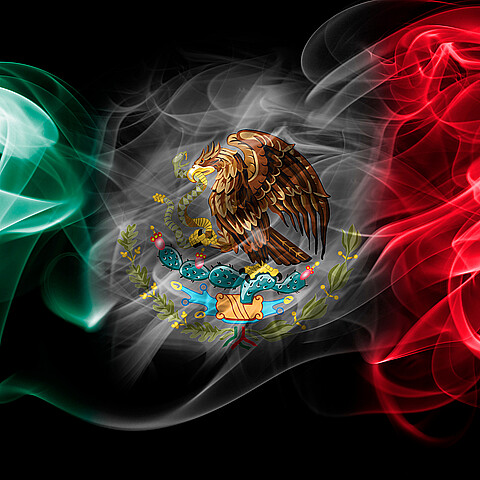 Stock image of Mexican image in the form of smoke