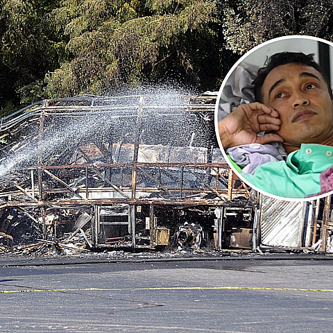 Accidente de bus en Panamá y una imagen de Edison Figueroa