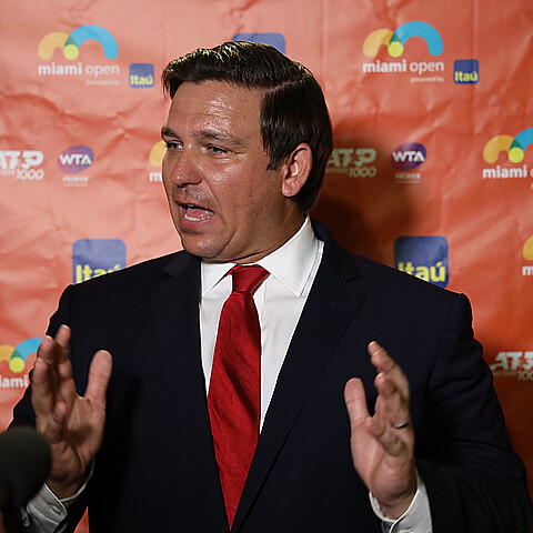 Florida Gov. Ron DeSantis at Hard Rock Stadium in 2019