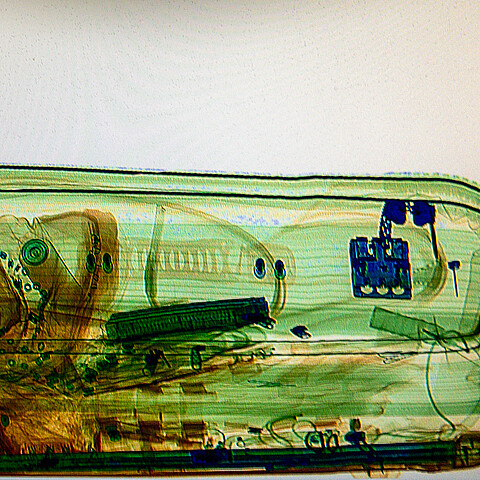 Suitcase in X-ray machine