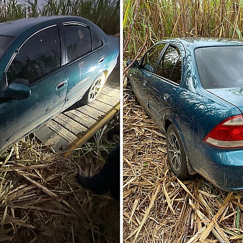 Apareció auto robado en cañaveral de Cuba