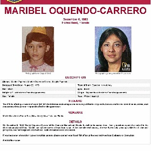 Maribel Oquendo FBI missing poster
