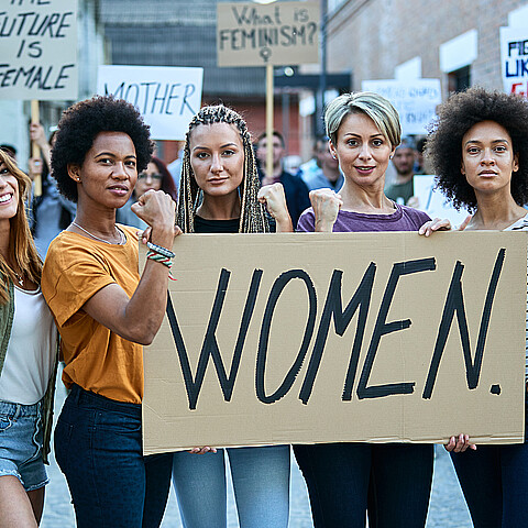 Stock photo depicting women's rights 