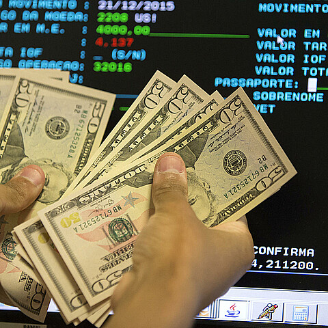 Persona con dólares