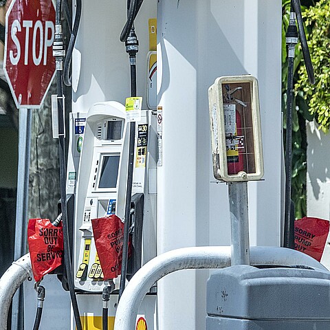Una estación de gasolina en Miami