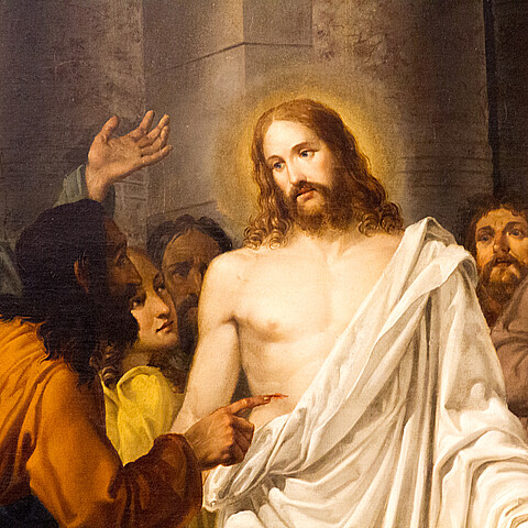 El cuadro de Jesucristo resucitado con Tomás apóstol y otros apóstoles