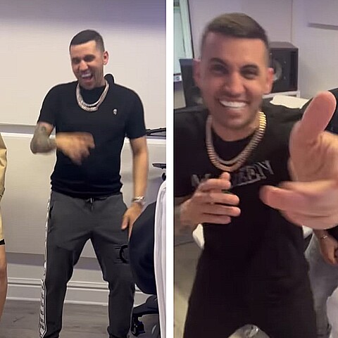 Los músicos disfrutaron en el estudio de grabación de Lenier Mesa 