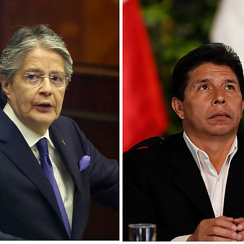 El presidente de Ecuador, Guillermo Lasso, y el expresidente de Perú Pedro Castillo