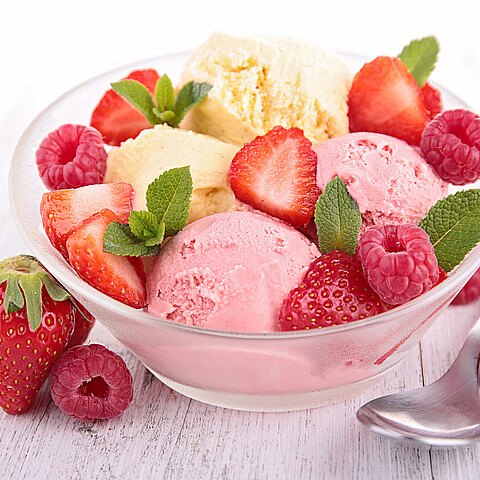 Helado casero de fresa