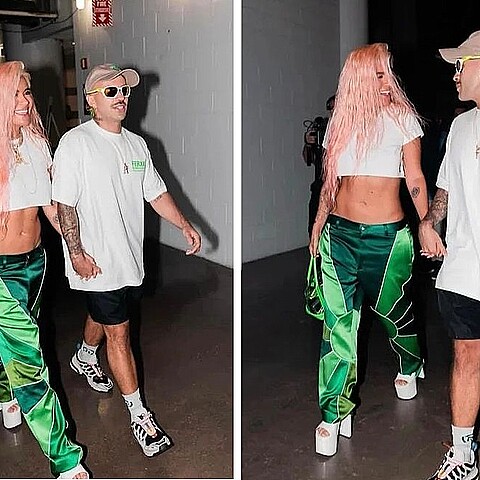 Los famosos cantantes se dejaron ver muy felices y de la mano este fin de semana