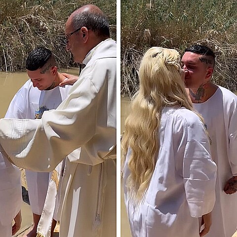 El artista cubano y su esposa se bautizaron en el río Jordán 