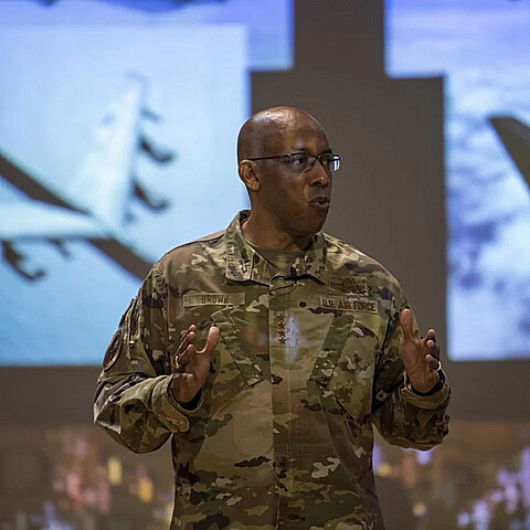 Air Force Chief of Staff Gen. Charles Q. Brown Jr. at MacDill Air Force Base in Florida