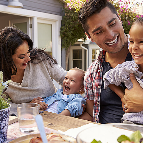 Stock photo of Hispanic family 