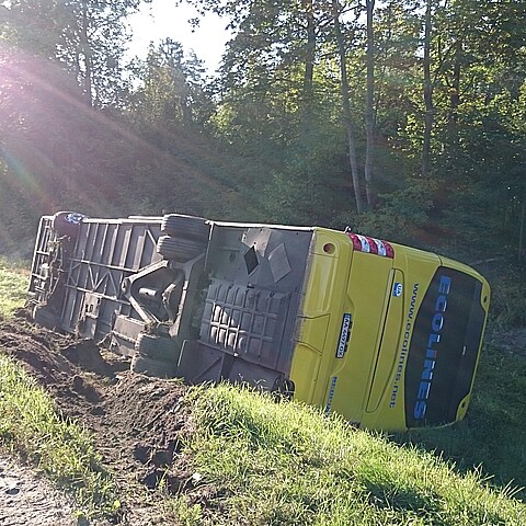 Bus rolled over