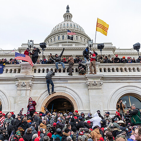 Protesters seen all over the U.S. Capitol building on Jan. 6, 2021