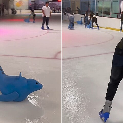 La artista llevó a su hija a patinar sobre hielo 