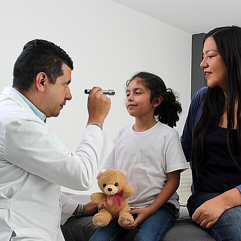 Child during medical examination