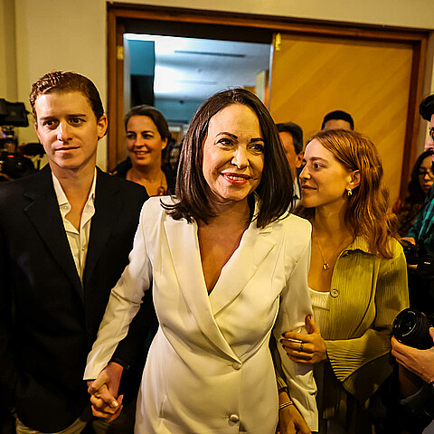 La candidata opositora de Venezuela Maria Corina Machado