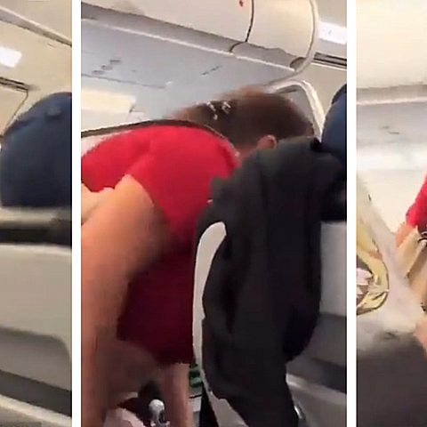 La mujer amenazó con "orinar" en medio del avión 