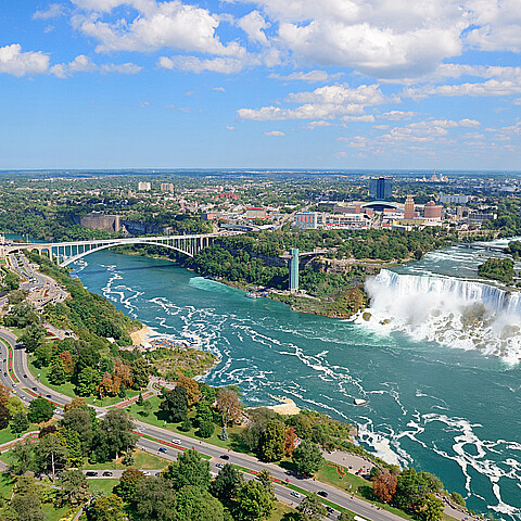 Rainbow Bridge at Niagara Falls in New York