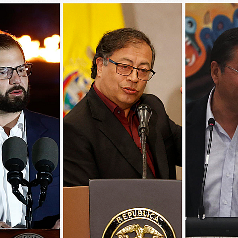 Presidente de Chile, Gabriel Boric, presidente de Colombia, Gustavo Petro y presidente de Bolivia Luis Arce