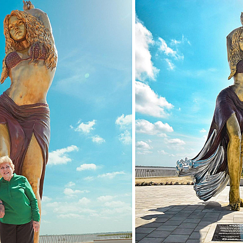 La impresionante estatua de Shakira se puede visitar en Barranquilla 