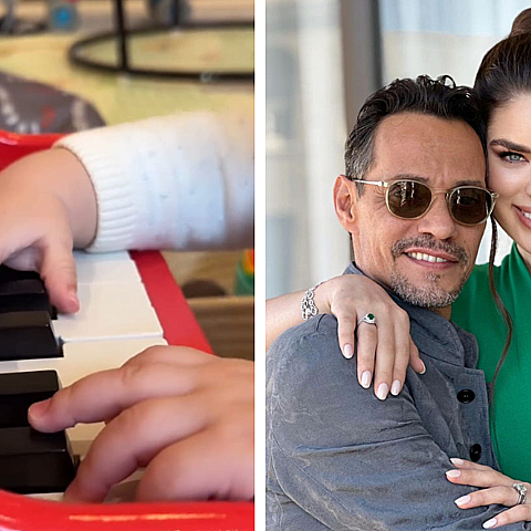 La modelo presumió el amor de su bebé por la música 