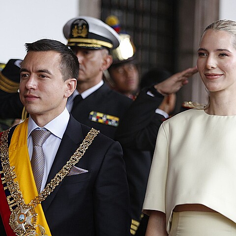 Ecuadorian President Daniel Noboa and his wife Lavinia Valbonesi