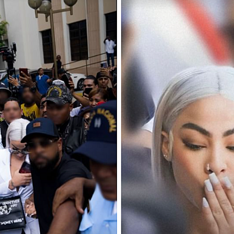 La dominicana llegó hasta la sala de audiencias para acompañar a su novio