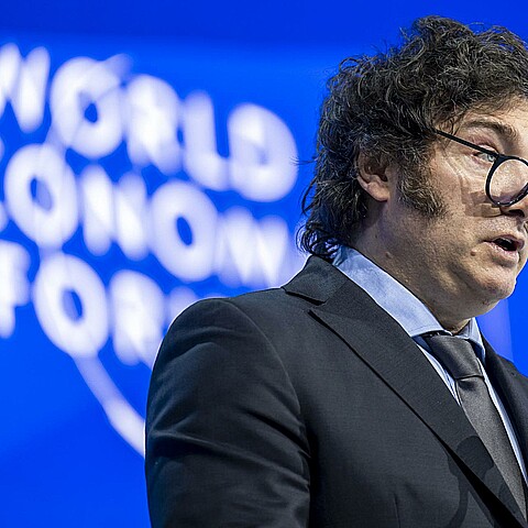 El presidente de Argentina Javier Milei en Foro Economico Mundial