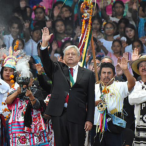Ceremony celebrating newly elected Andres Manuel Lopez Obrador on December 01, 2018 in Mexico City