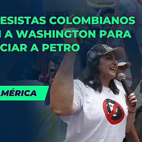 Senadora colombiana Maria Fernanda Cabal y el presidente Gustavo Petro