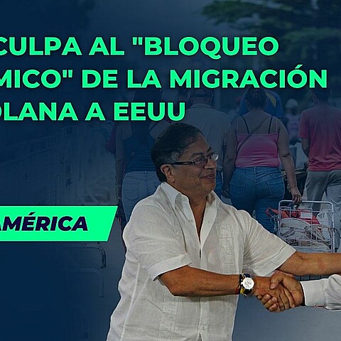 El presidente de Colombia Gustavo Petro (i), junto a su homólogo venezolano Nicolás Maduro