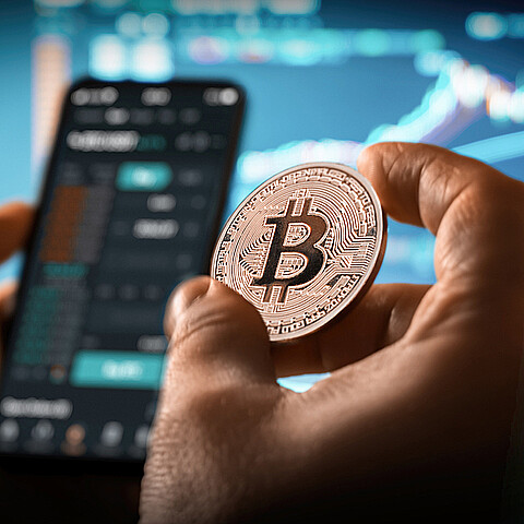 Una criptomoneda bitcoin