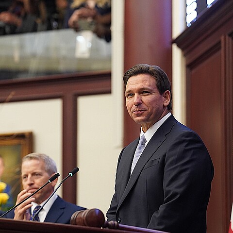 Florida Gov. Ron DeSantis during the 2024 State of the State address