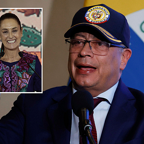 El presidente de Colombia, Gustavo Petro y la presidente electa de México Claudia Sheinbaum