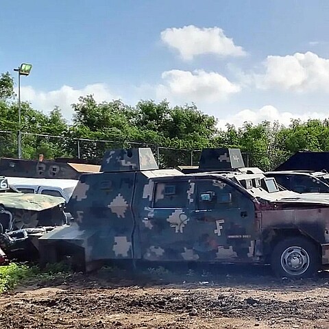 Cartel Monster Trucks also known as "Frankenstein Trucks" as released by the Mexican National Prosecutors Office
