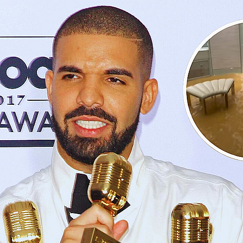 El rapero canadiense mostró la inundación en su mansión de Toronto