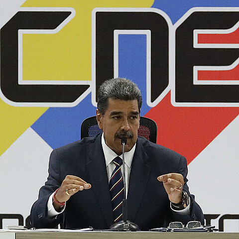 Nicolás Maduro, habla luego de ser proclamado presidente reelecto por el Consejo Nacional Electoral (CNE) 