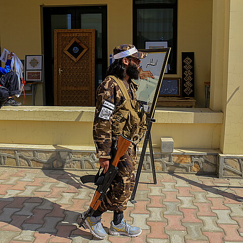 Taliban security patrol in Kabul, Afghanistan, Aug. 25, 2024